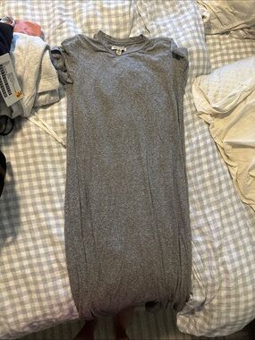 Madewell rivet and thread Soft Gray Maxi Dress